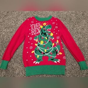 Well Worn Red and Green Holiday Sweater